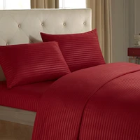 34pcs fashion bedding set stripe soft bedclothes pure color bed sheet set with pillow cover fitted sheet hotel textiles