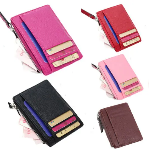 Wallet Slim Money Credit Card Holder ID Business Men/Women leather Purse Unisex PU Solid Hot Purses Holders | Багаж и сумки