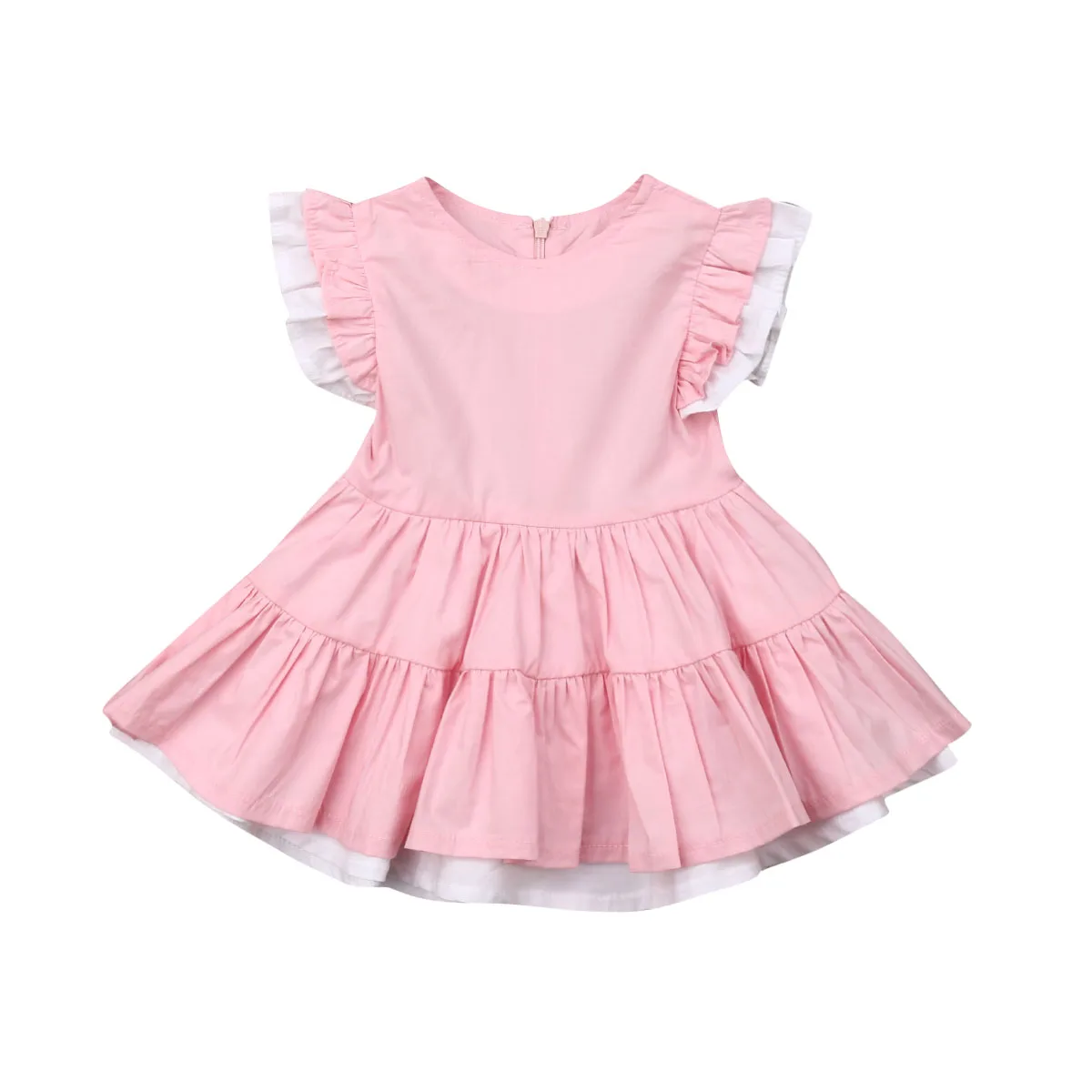1-6Y Summer Toddler Kids Baby Girl Ruffles Sleeveless Tutu Princess Girls Formal Pageant Party Dress Clothes | Детская одежда и