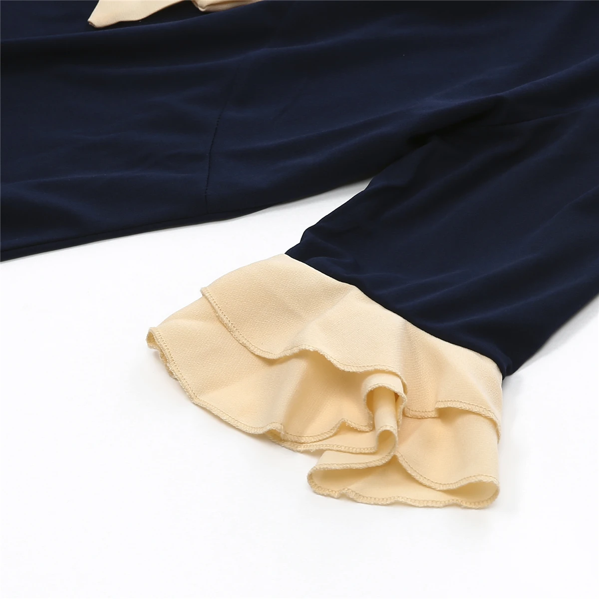 

2018 Newly Summer Fashion Sweet Women Dress Ruffles Half Sleeve Bow Skinny High Waist Knee-Length Blue Party Dress