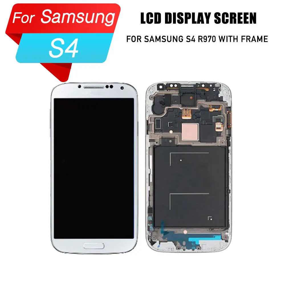 Сменный ЖК экран для samsung S4 lcds с рамкой galaxy s4 дисплей удобный GT i9505 i9500 i9506|Экраны