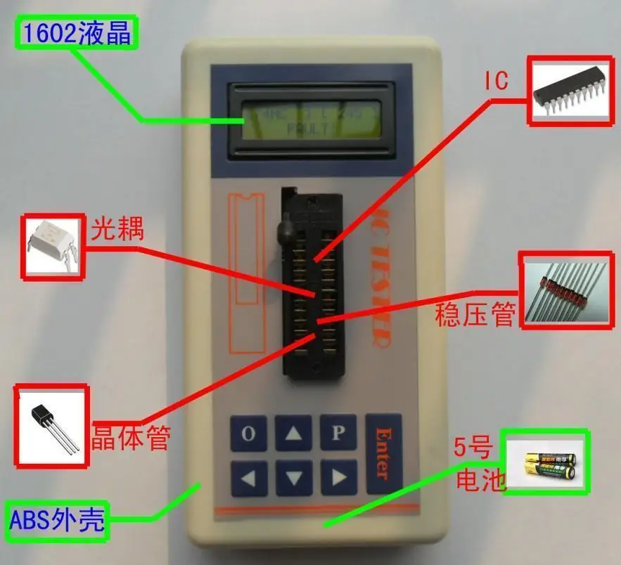 Цифровой IC тестер Транзистор обнаружения ntegrated цепи цифровых микросхем MOS PNP 74ch 74ls - Фото №1