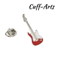 cuffarts fashion brass brooches for mens suit red electric guitar music lapel pin party brooches male accessories p10124