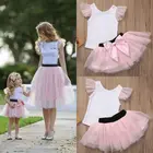 CitgeettСемейные комплекты для женщин и малышей; Милая Детская одежда для девочек; Топы; Футболка с короткими рукавами; Юбка-пачка