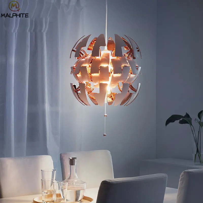 Светодиодный подвесной светильник в скандинавском стиле белый Сферический