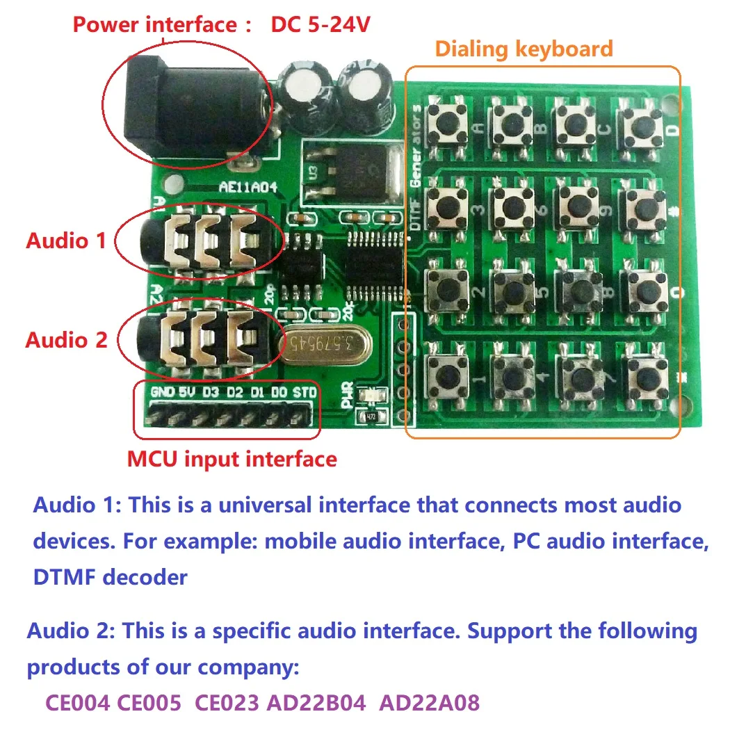 Генератор DTMF голосовой датчик двухтоновая плата передатчика модуль управления