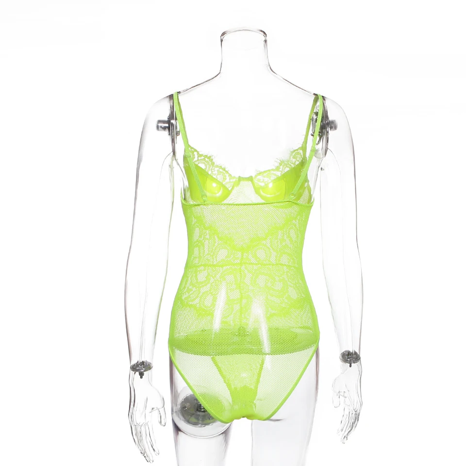 

Karlofea Sexy Transparent Lace Bodysuit For Women Summer Outfits Sheer Short Jumpsuits Tops Fashion Overalls Wear Strap Bodysuit