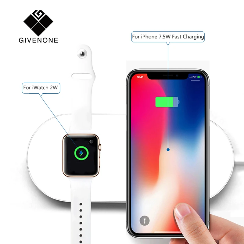 Givenone для IPhone X 8 plus Беспроводной Зарядное устройство быстрой зарядки наручных