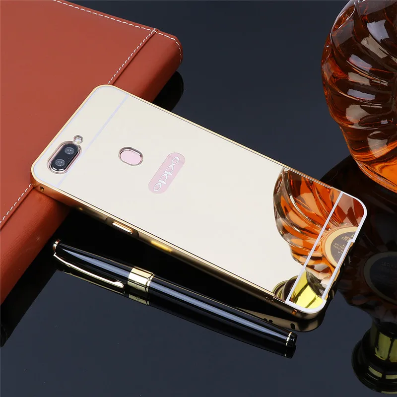 Oppo Realme 2 Pro Чехол OppoA7X металлическая рамка с зеркалом задняя крышка Жесткий чехол