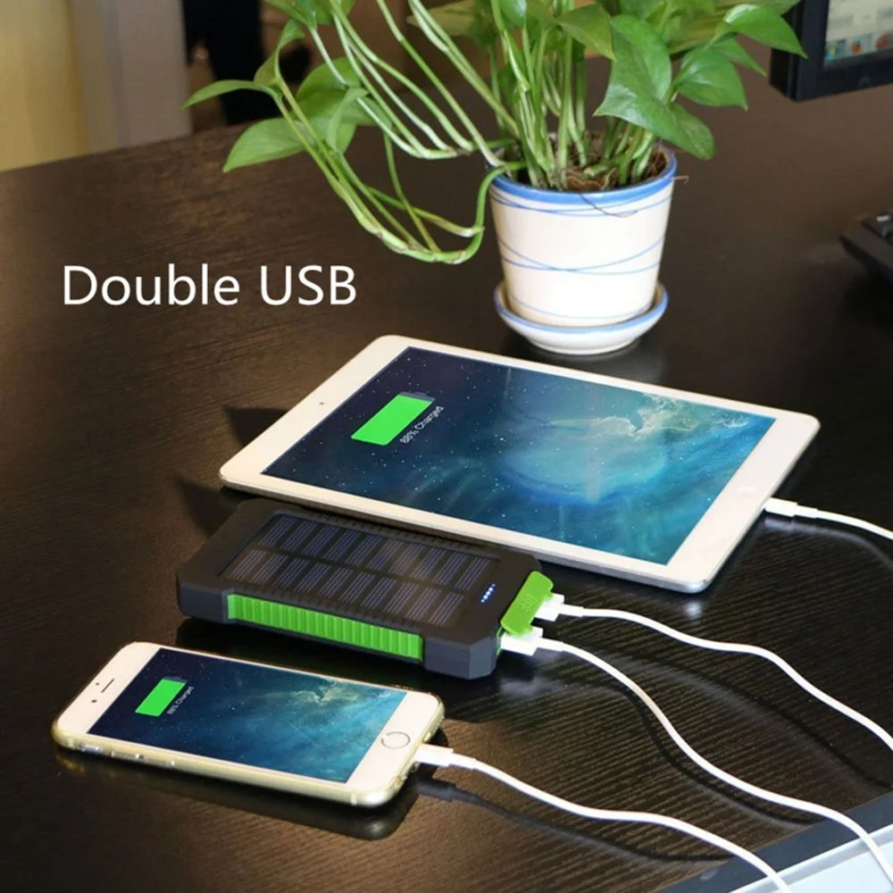FLOVEME Солнечный водонепроницаемый светодиодный светильник power Bank 2 Двойной