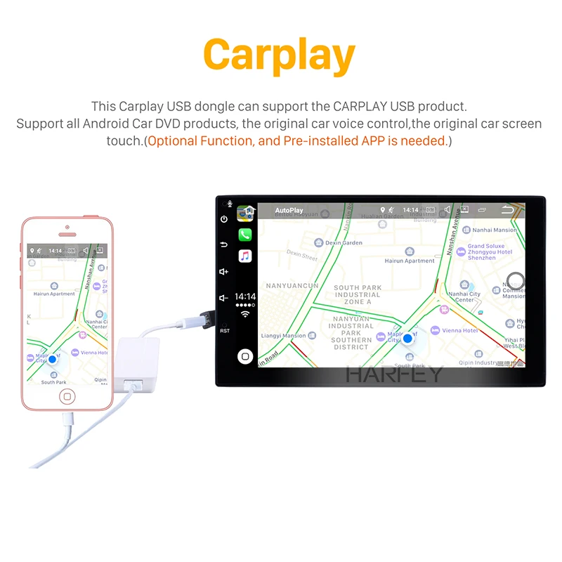 Головное устройство Harfey с GPS Навигатором 9 &quotBluetooth-радио Android 1 для Toyota Fortuner Hilux