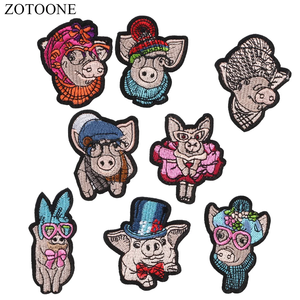 ZOTOONE 8 шт./компл. модные семья свинки заплаты вышивки для аппликация на одежду