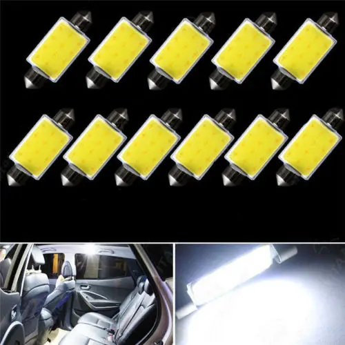 10 шт. 41*42 мм DC 12V Светодиодная лампа белый супер яркий 6000k COB Авто интерьерные