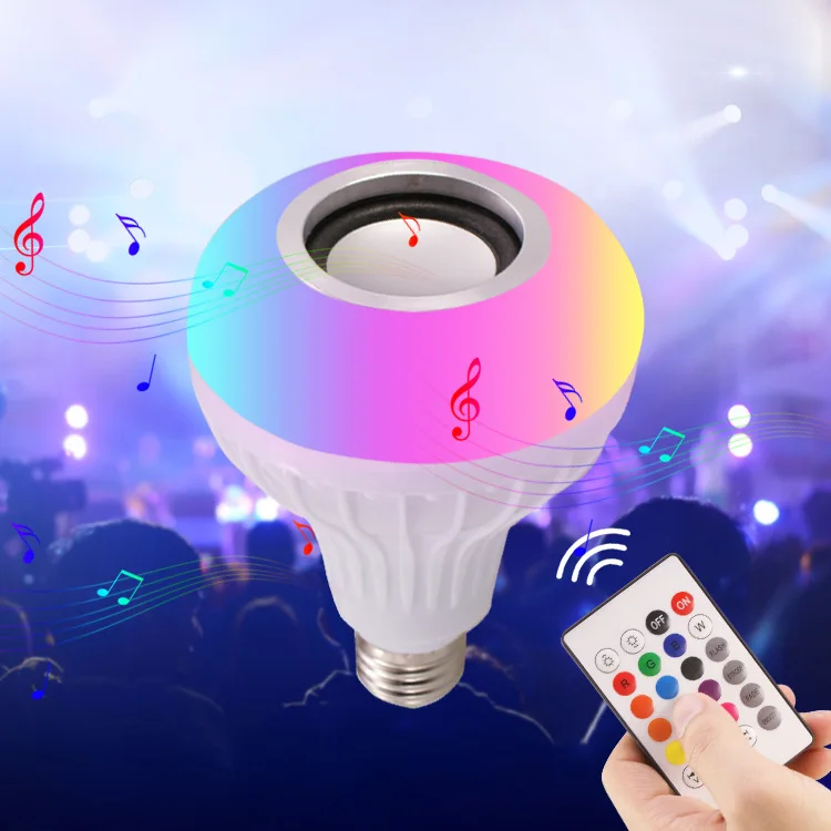 Умная музыкальная Bluetooth-лампа светодиодная цветная Bluetooth-Колонка E27 беспроводная