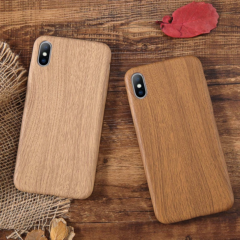 Lovebay PU чехол для Iphone 6 6S 7 7plus 8 Plus деревянный зернистый желтый мягкий чехол для телефона s для Iphone XS Max XR X Роскошная задняя крышка