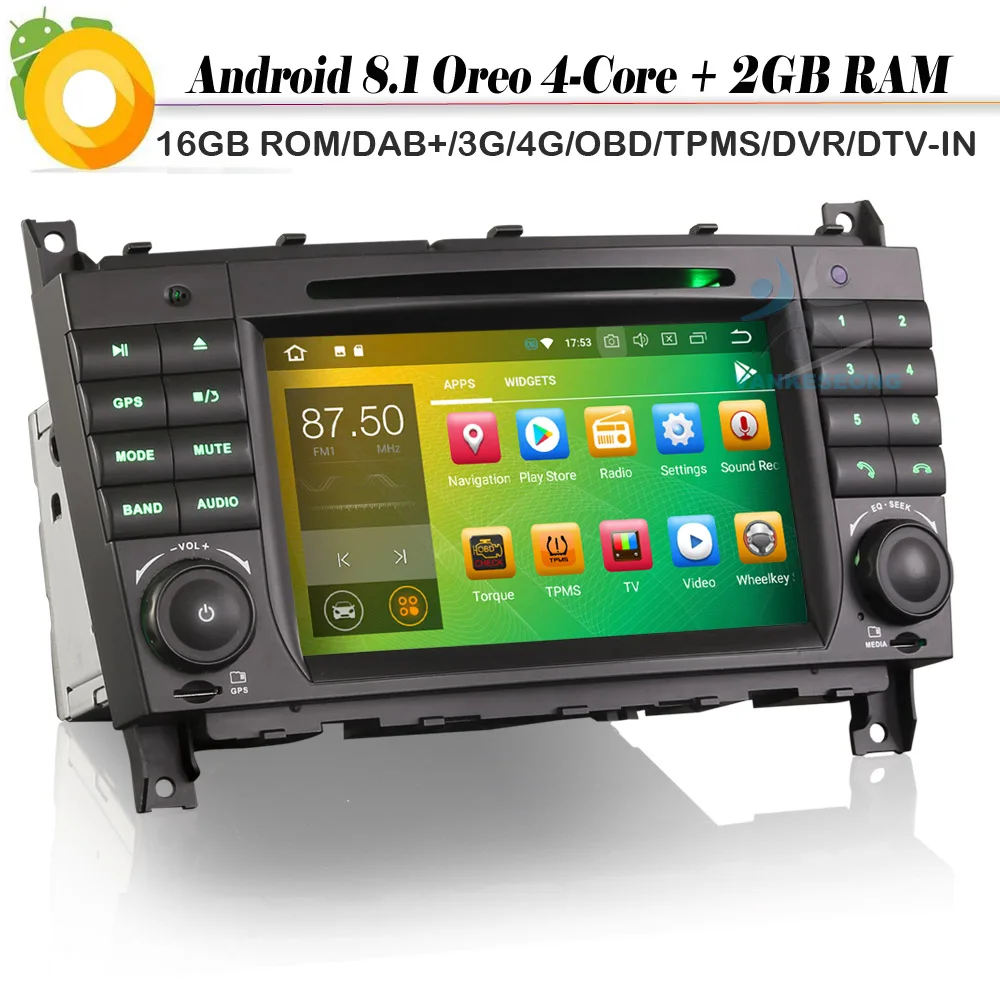DAB + четырехъядерный Android 8 1 Авторадио автомобильное стерео WiFi 4G CD автомобильный GPS