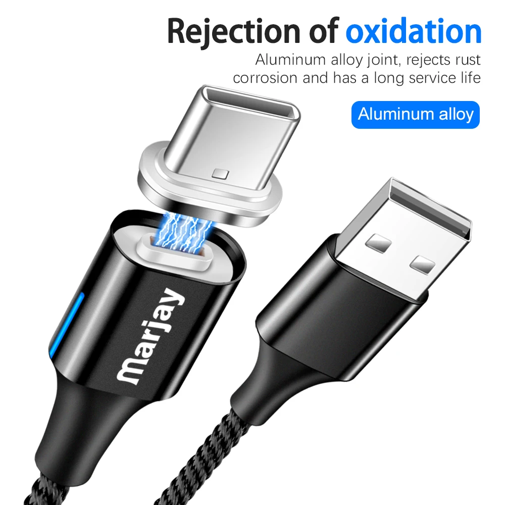 Магнитный адаптер Marjay Usb Type C зарядный кабель для Samsung S9 xiaomi redmi note 7 мобильный