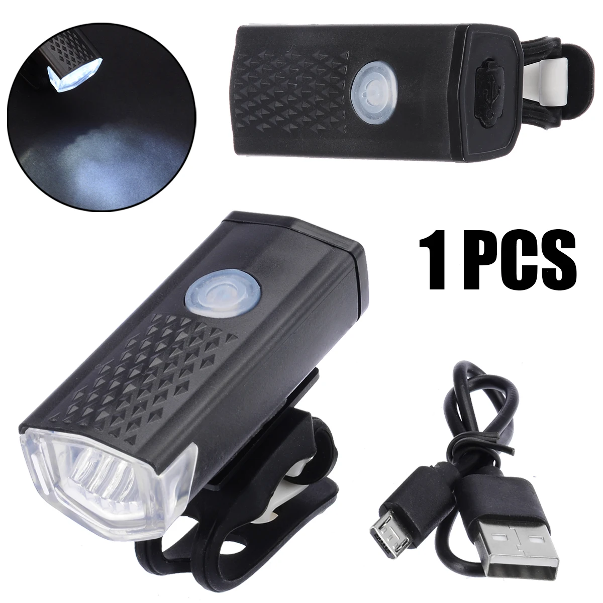 Перезаряжаемая USB передняя фара для велосипеда из алюминиевого сплава 3 режима