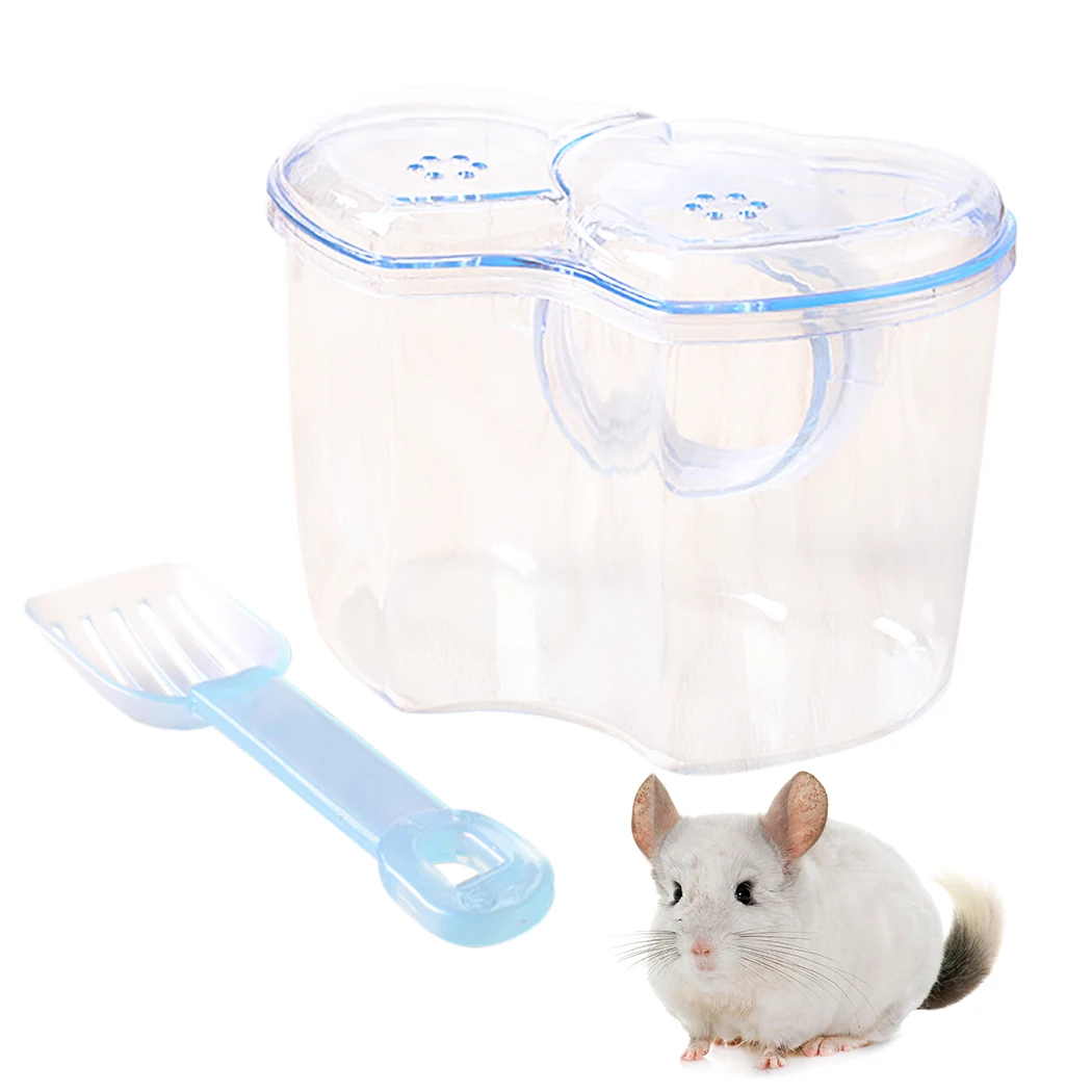 

Plastic Sand House Sauna Toilet Bathtub With Scoop For Chinchilla Small Animals Hamster Small Pet Bathroom Bath Pet Supplies