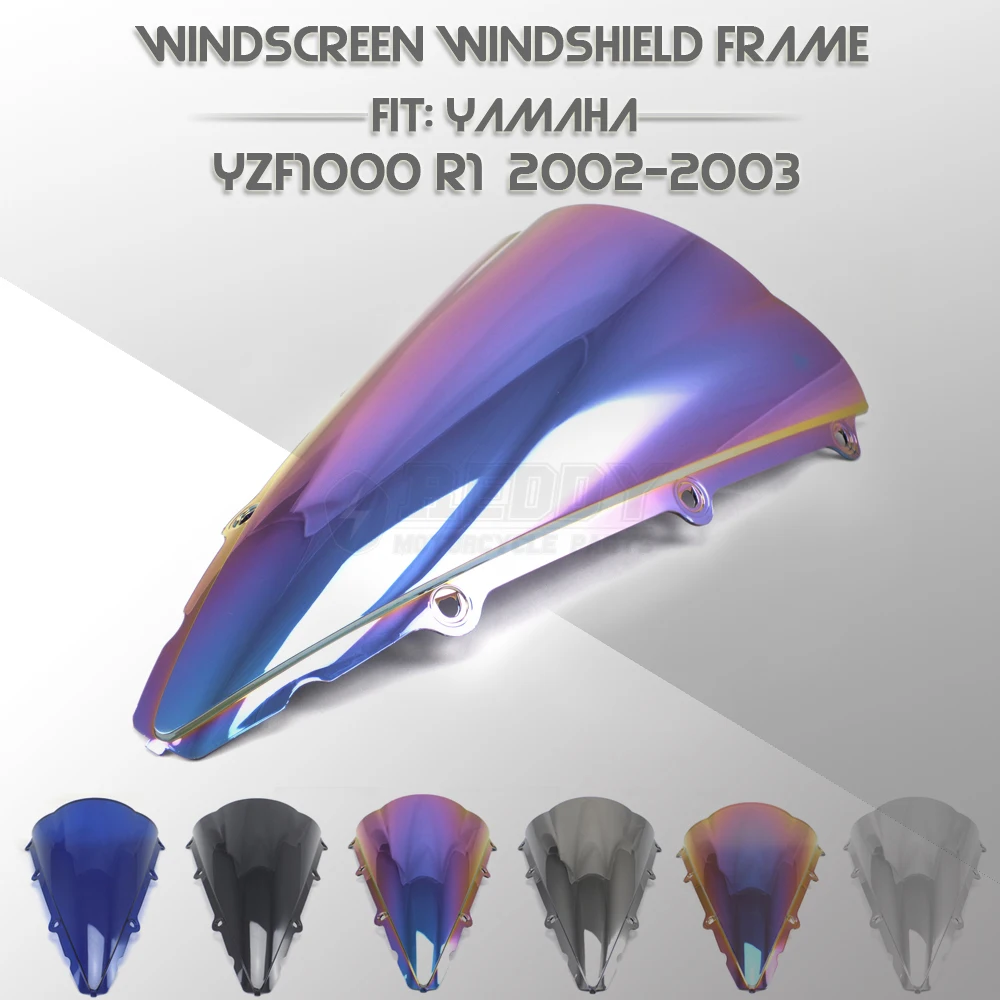 Motorcycle Double Bubble ABS Windshield Windscreen Screen Protector Wind Deflectors Shield for Yamaha YZF1000 R1 2002-2003 | Автомобили и
