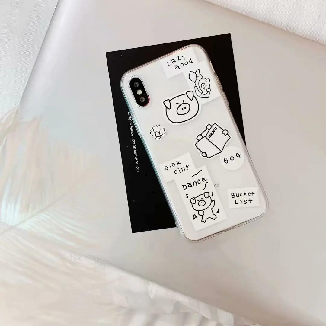 Чехлы 3CPizai для iphone 8 7 6s Plus милый мультяшный медведь свинья Apple Xs max Xr X мягкие
