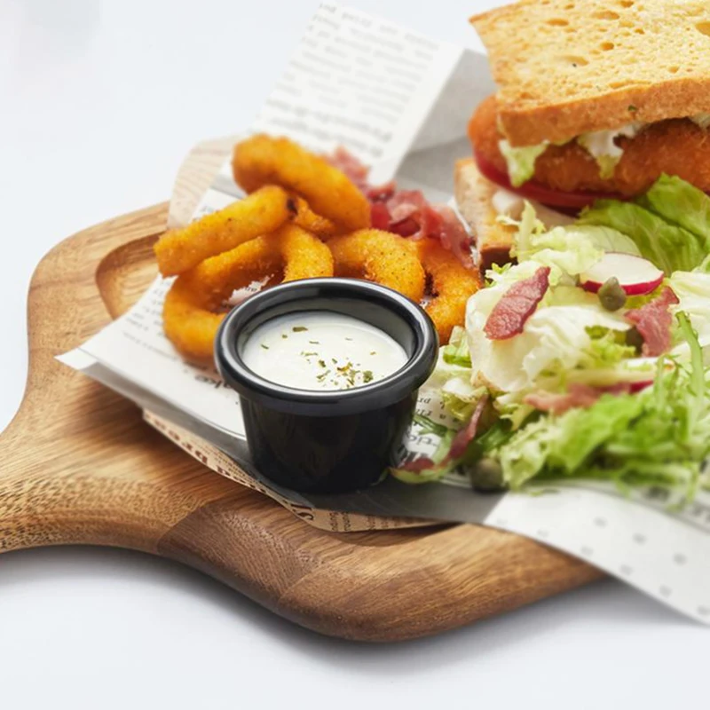 Американская посуда кафе Lounge бар специальный черный блюдце меламиновая Смола