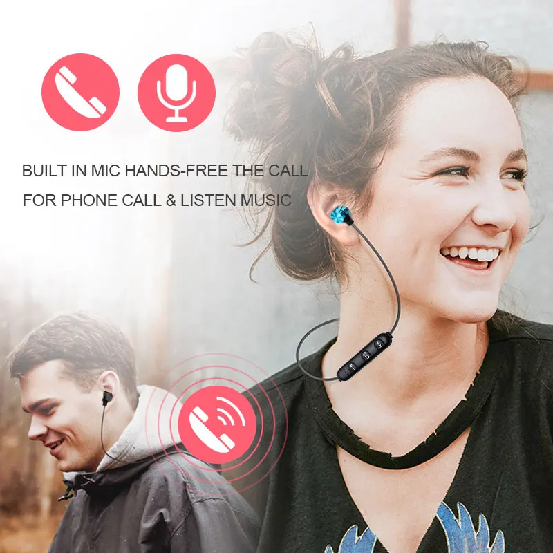 Беспроводные наушники Bluetooth гарнитура магнитные водонепроницаемые спортивные с