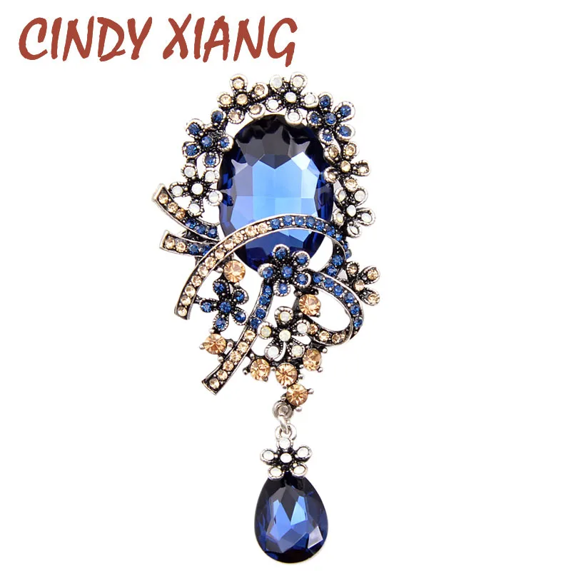 Женские броши CINDY XIANG 4 цвета на выбор с кристаллами в виде цветка большие длинные