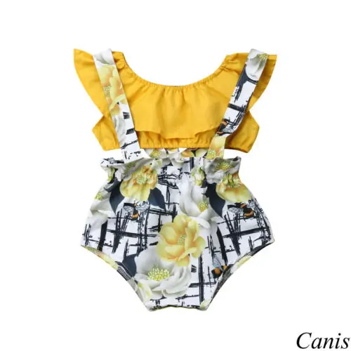 Комплект одежды с цветочным рисунком из 2 предметов для новорожденных девочек