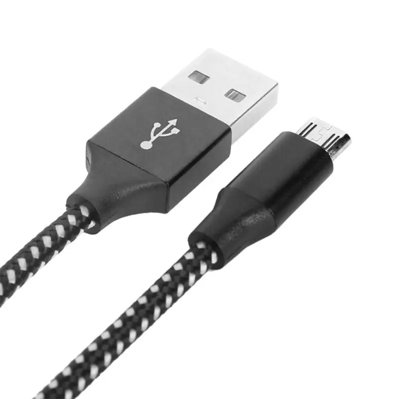 Высококачественный Кабель Micro USB нейлоновый плетеный шнур для передачи данных