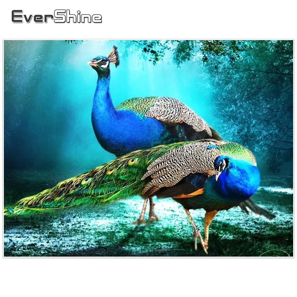 EverShine 5D Diamond Painting Cross Stitch Animals Pictures Of Rhinestones DIY Embroidery Sale Mosaic Peacock|Алмазная мозаика и