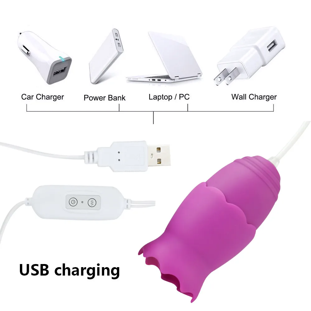 Вибраторы для языка USB вибрирующее яйцо 12 Скоростей G-spot Вагина массаж оральный