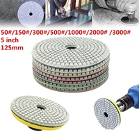 7 pcs 5 inch polishing pads saw blade concrete marble grind saw discs 50 150 300 500 1000 2000 3000 grit power tools