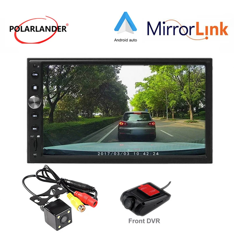 7 'ɲ DIN Автомобильная Радио Камера заднего вида DVR Авторадио MP5 для Apple Carplay и