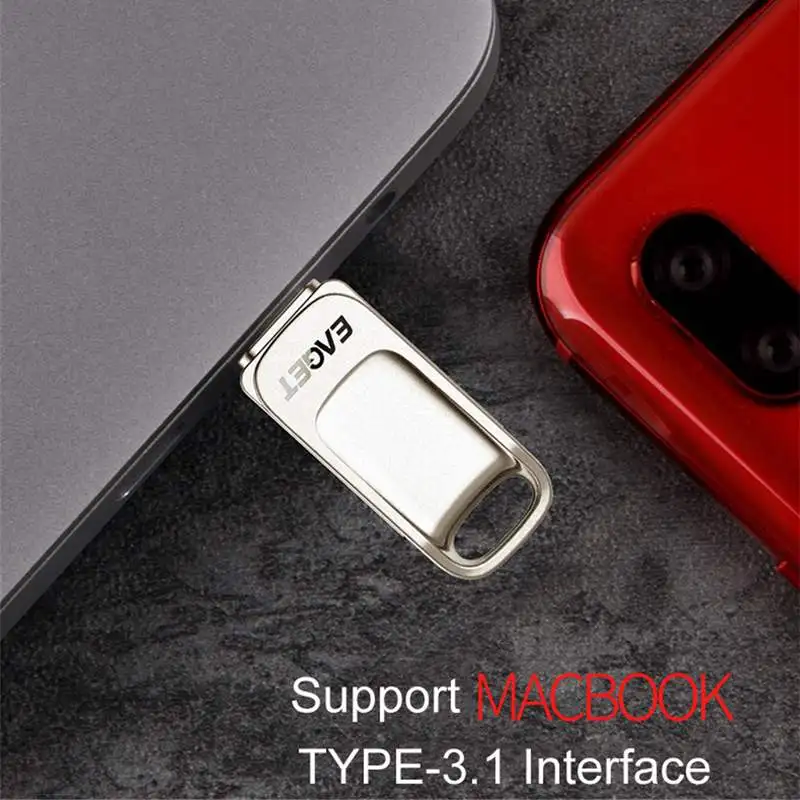 Eaget CU31 OTG USB3.1 флэш-накопитель мини флэш-диск Type-C высокоскоростная Флешка 16G 32G 64G 128G