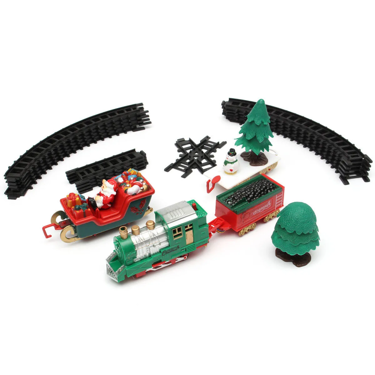 

Children Track Small Train Toy Music&Sound Electric Christmas Train Simulated Classic Power RC Track Train Set Holiday Xmas Gift