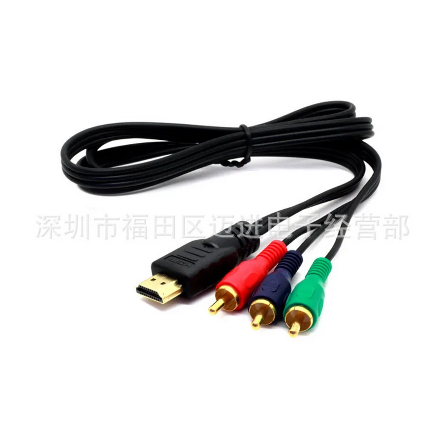 100 шт. 1080p HDMI штекер на 3 RCA кабеля Видео Аудио HDTV VGA AV адаптер шнура конвертера для