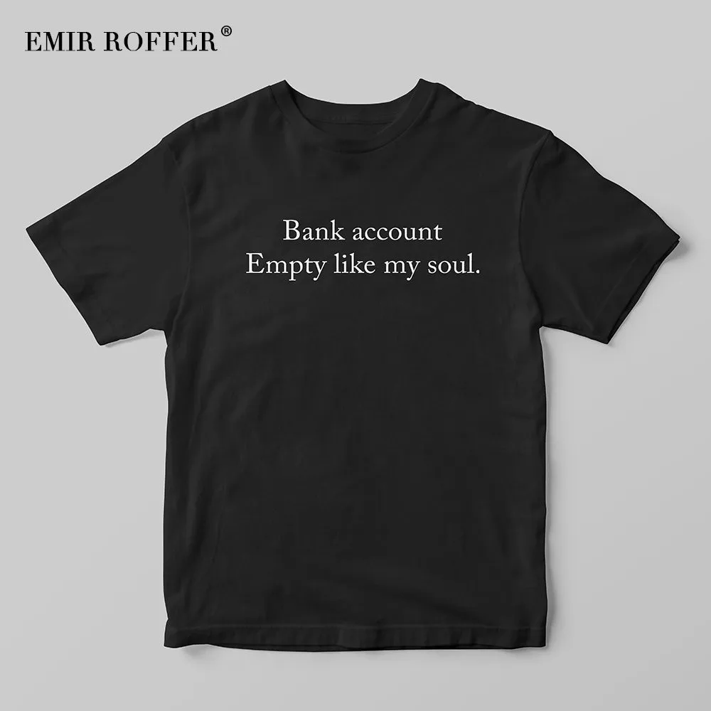 Фото EMIR ROFFER банковский счет пустая как моя душа черная футболка модная уличная