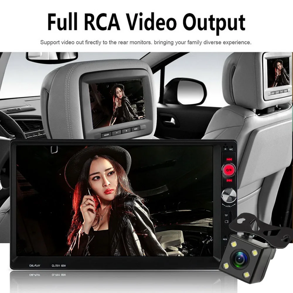 Авто Аудио Авторадио мультимедийный плеер 2DIN FM Cam USB TF 2 din Автомобильный Радио 7