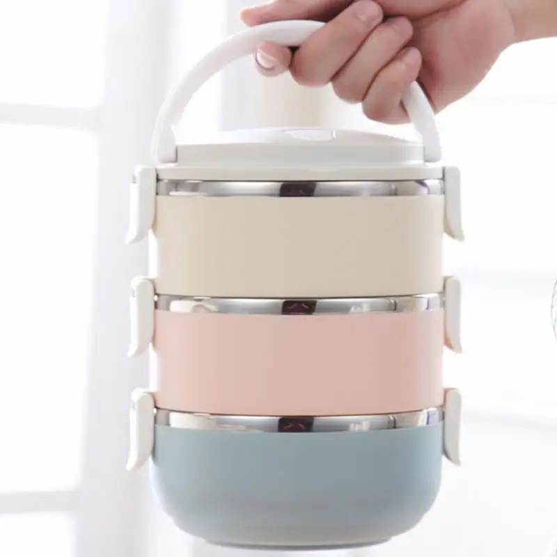 Портативный еда термальность Bento Box градиент цвет держать термо ланч бокс