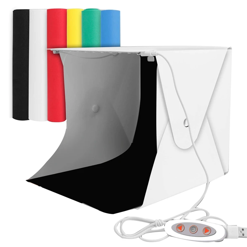 Коробка для фотостудии мини портативный складной тент с двумя светодиодными