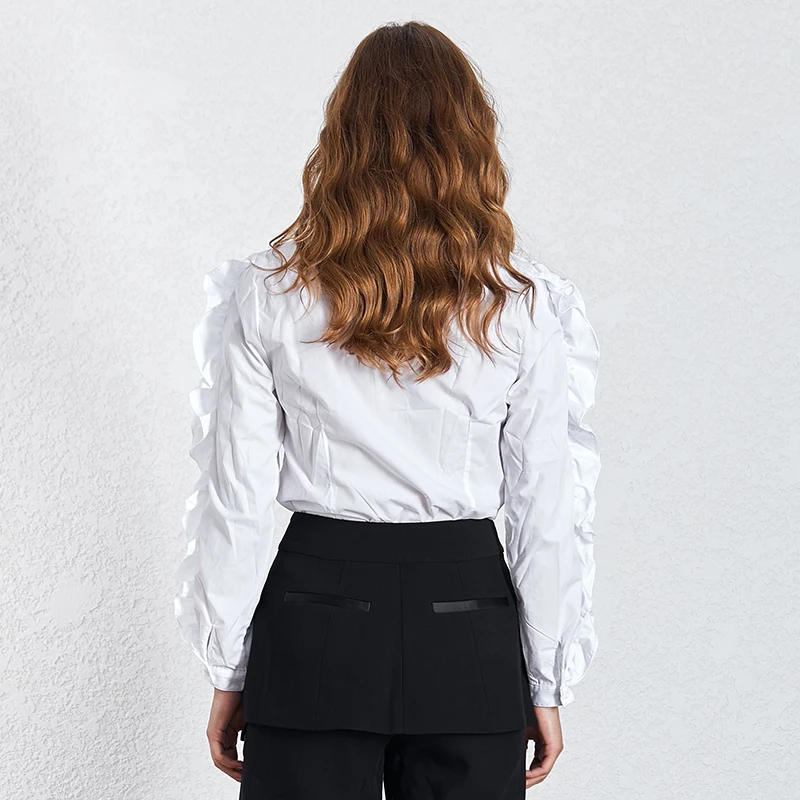 TWOTWINSTYLE повседневная однотонная летняя блузка Топ для женщин 2020 новая мода v