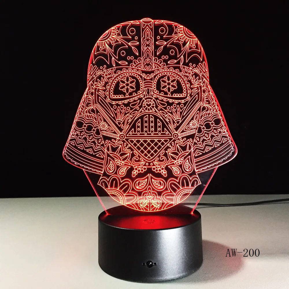 С изображением из Звездных Войн рисунок с Дартом Вейдером 3D Led 7 цветов спальный