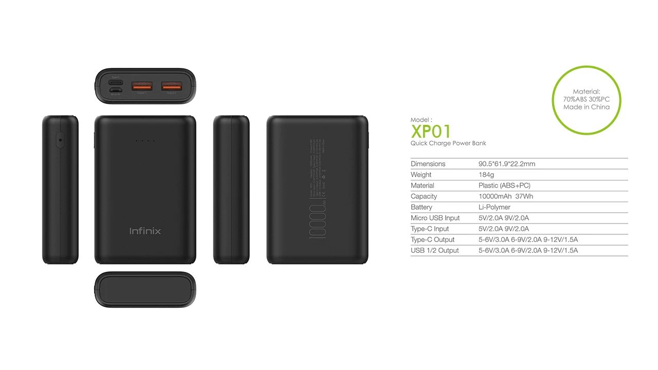 Блок питания infinix XP01 PD QC3.0|Внешние аккумуляторы| |