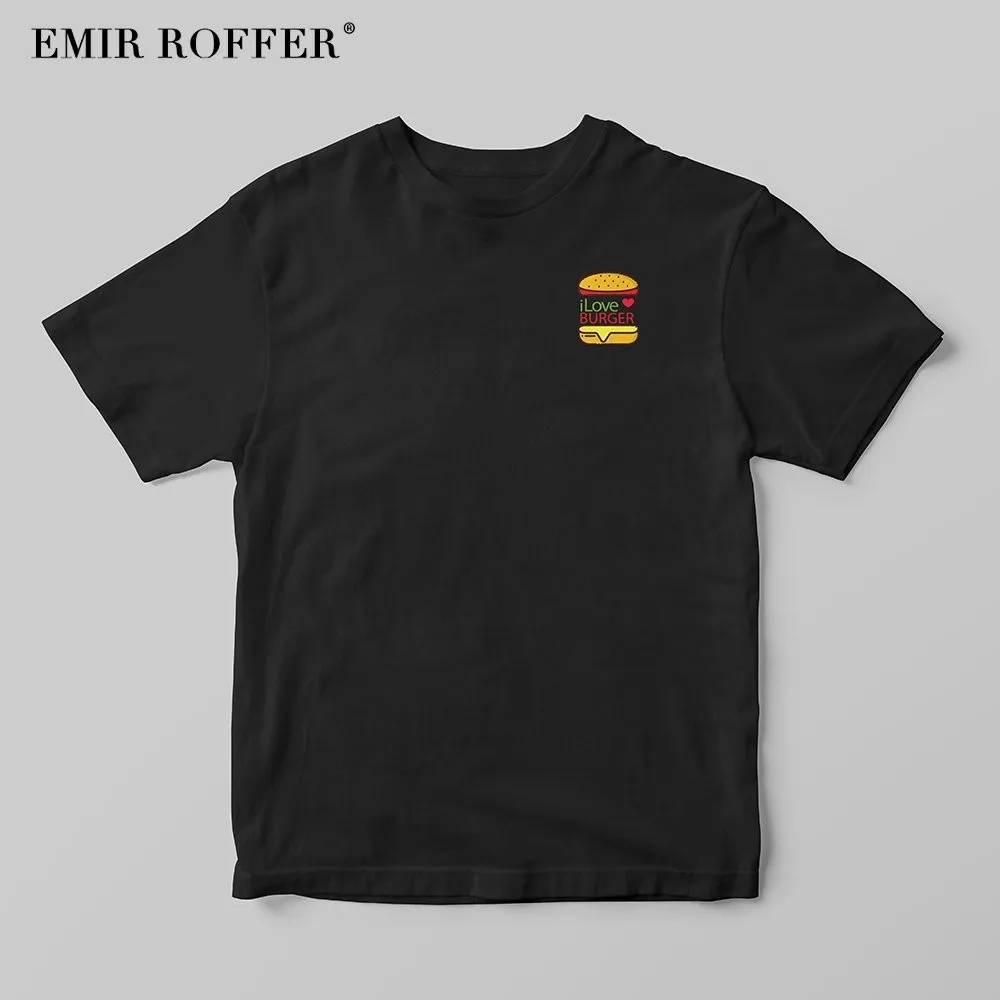 EMIR ROFFER I Love Hamburger Милая футболка Kawaii женские летние базовые футболки из белого