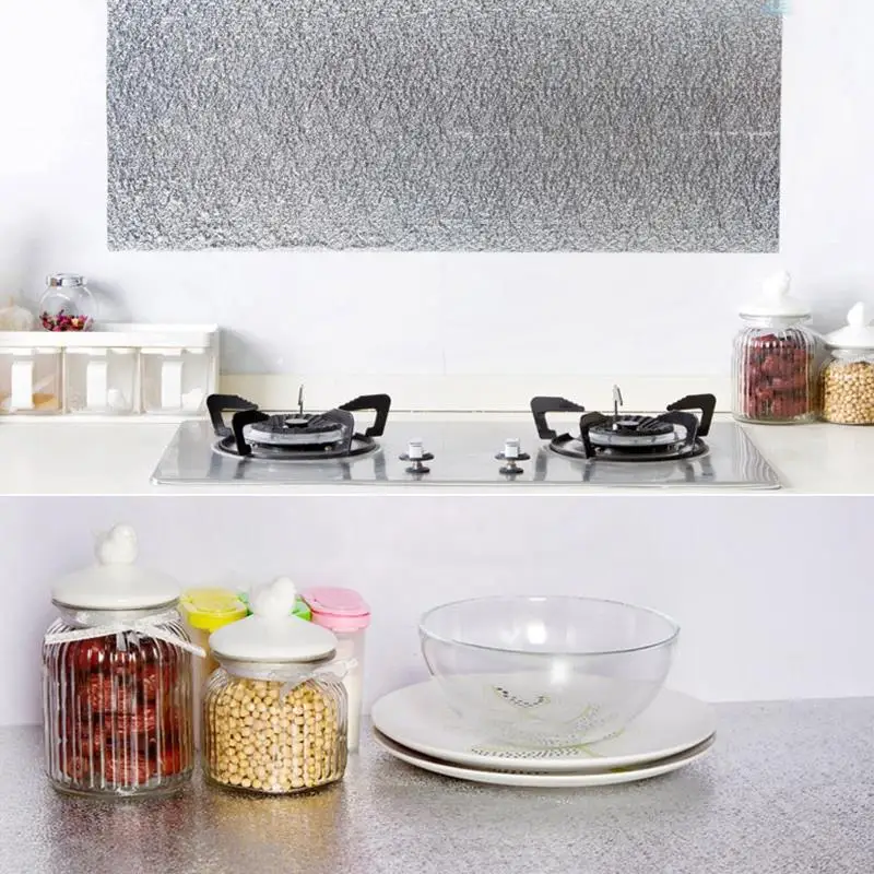 Водостойкая наклейка для кухни алюминиевая фольга кухонная плита шкафная