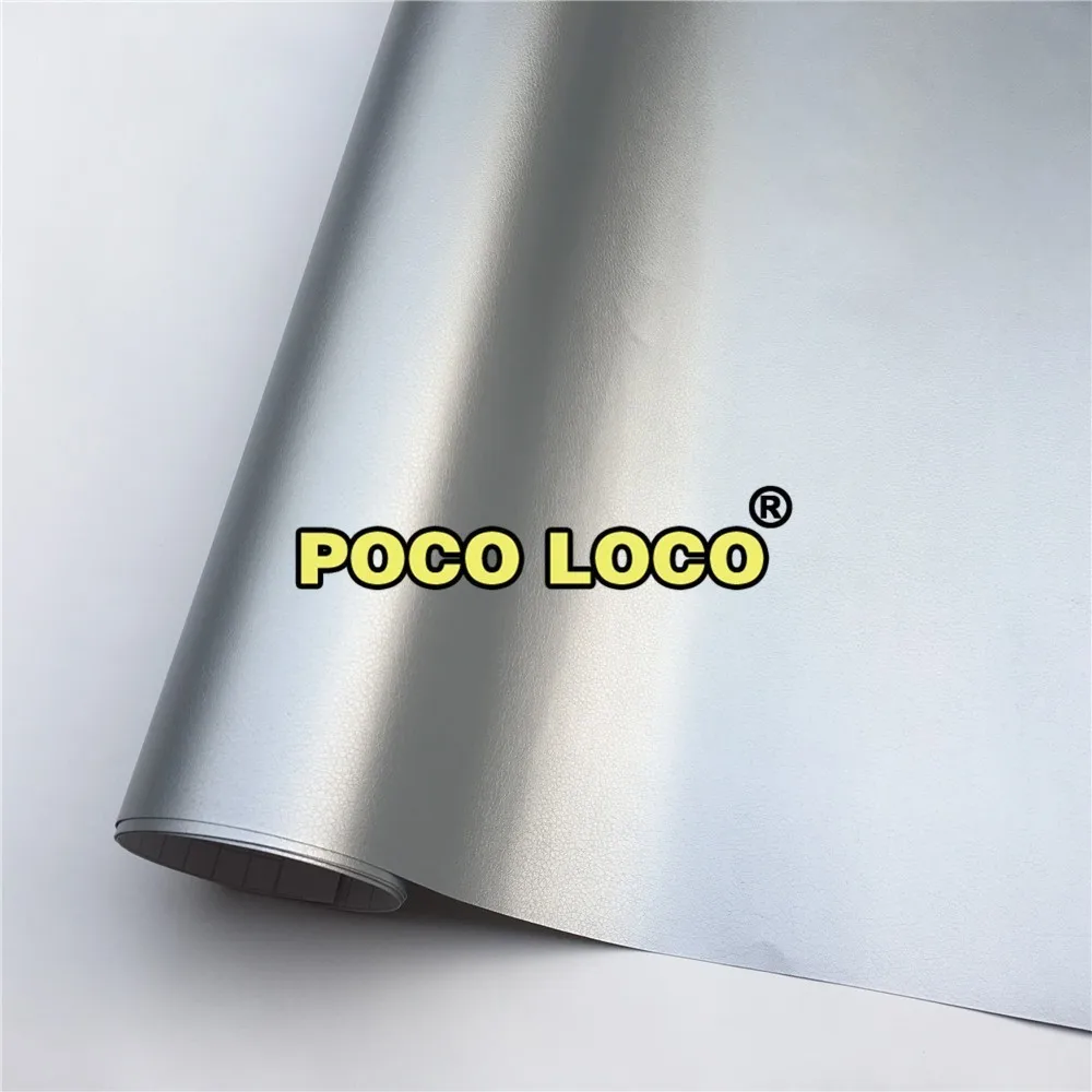 

Silver Leather PVC Vinyl Car Furniture Wrap Self Adhesive Stretch Decal DIY External Decorations