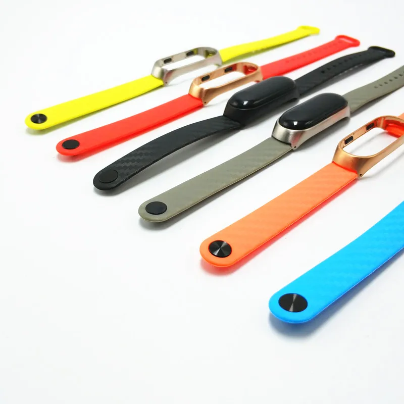 Ремешок Mi Band 3 4 для Xiaomi 2 силиконовый ремешок с металлическим корпусом смарт