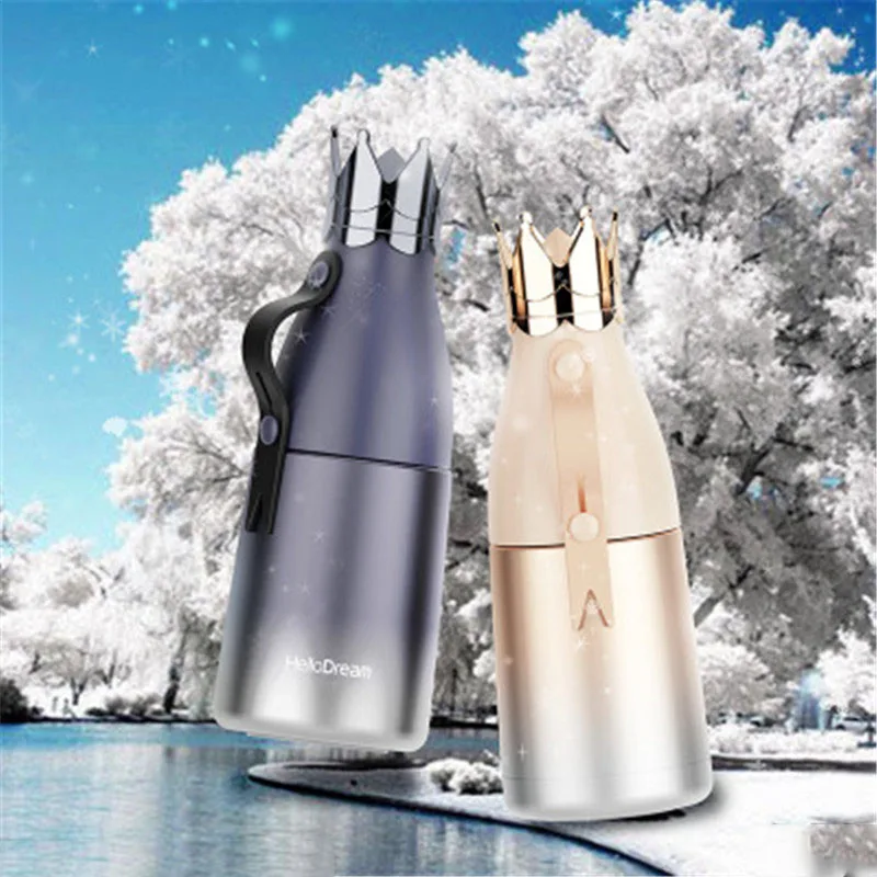 Balleenshiny New Type Crown Insulation Cup 304 Stainless Steel Vacuum Flasks Pot Creative Personality Handle | Дом и сад