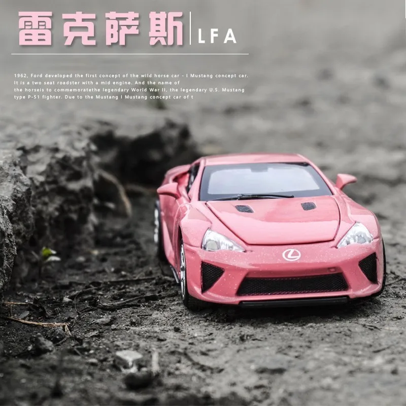 Розовый Lexus 1:32 из сплава для салонов девочек со светом и звуком с обратной стороны